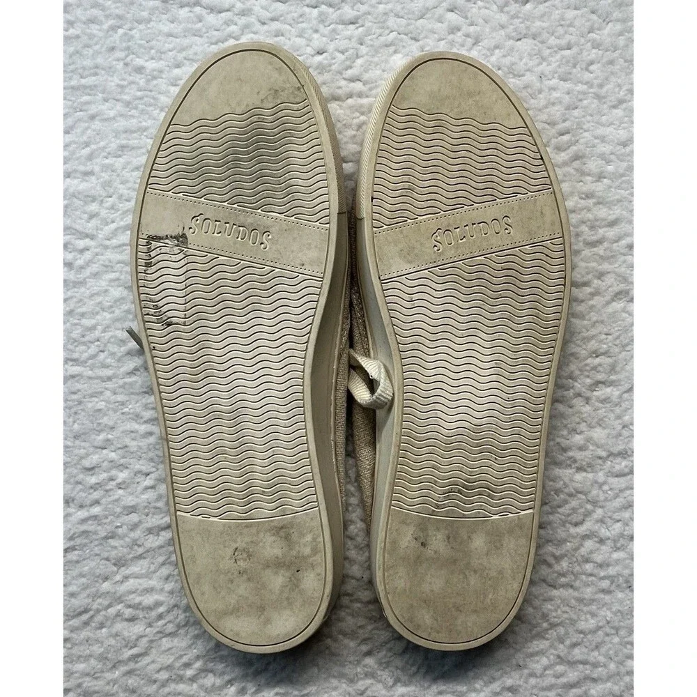 Soludos Sneakers Mens 8.5 Beige Canvas Convertible Low Top Lace Up Athleisure